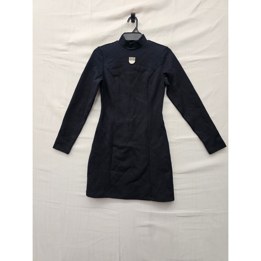 Hadiya Williams x Target Womens Mock Neck Mini Dress Black Cotton Size XS